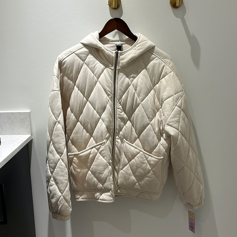Quilted zip up hoodie